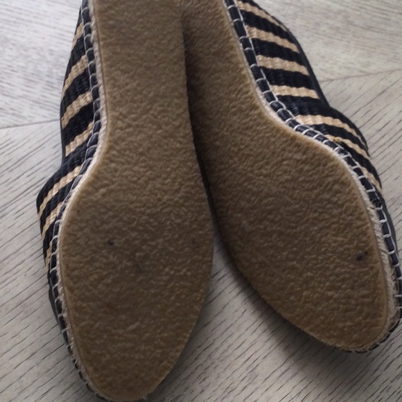 Loeffler Randall Striped Raffia Mara Espadrille Slip On Flats - Picture 4 of 9